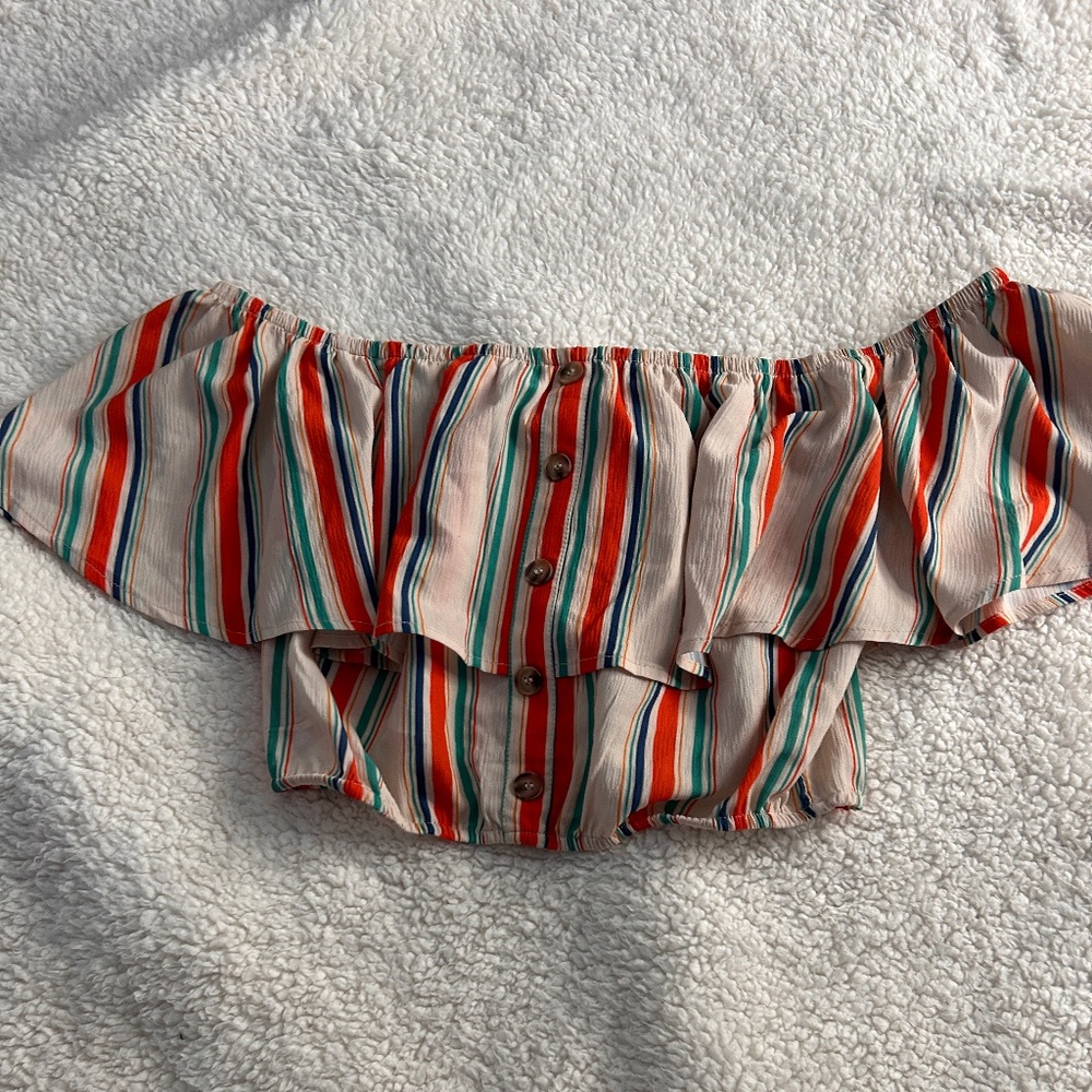 Colorful Off the Shoulder Top